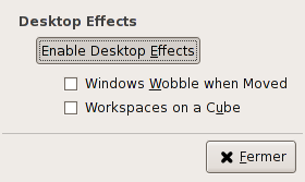 Activer les Desktop Effects de Compiz