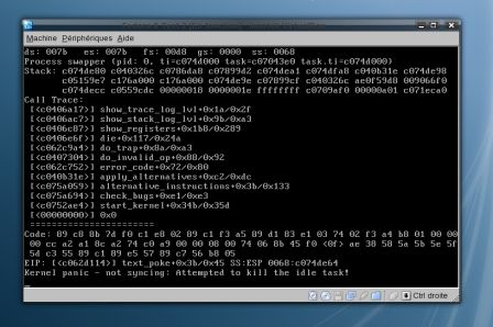 Kernel Panic osus VirtualBox + Fedora 7.91 (F8 Test 2)