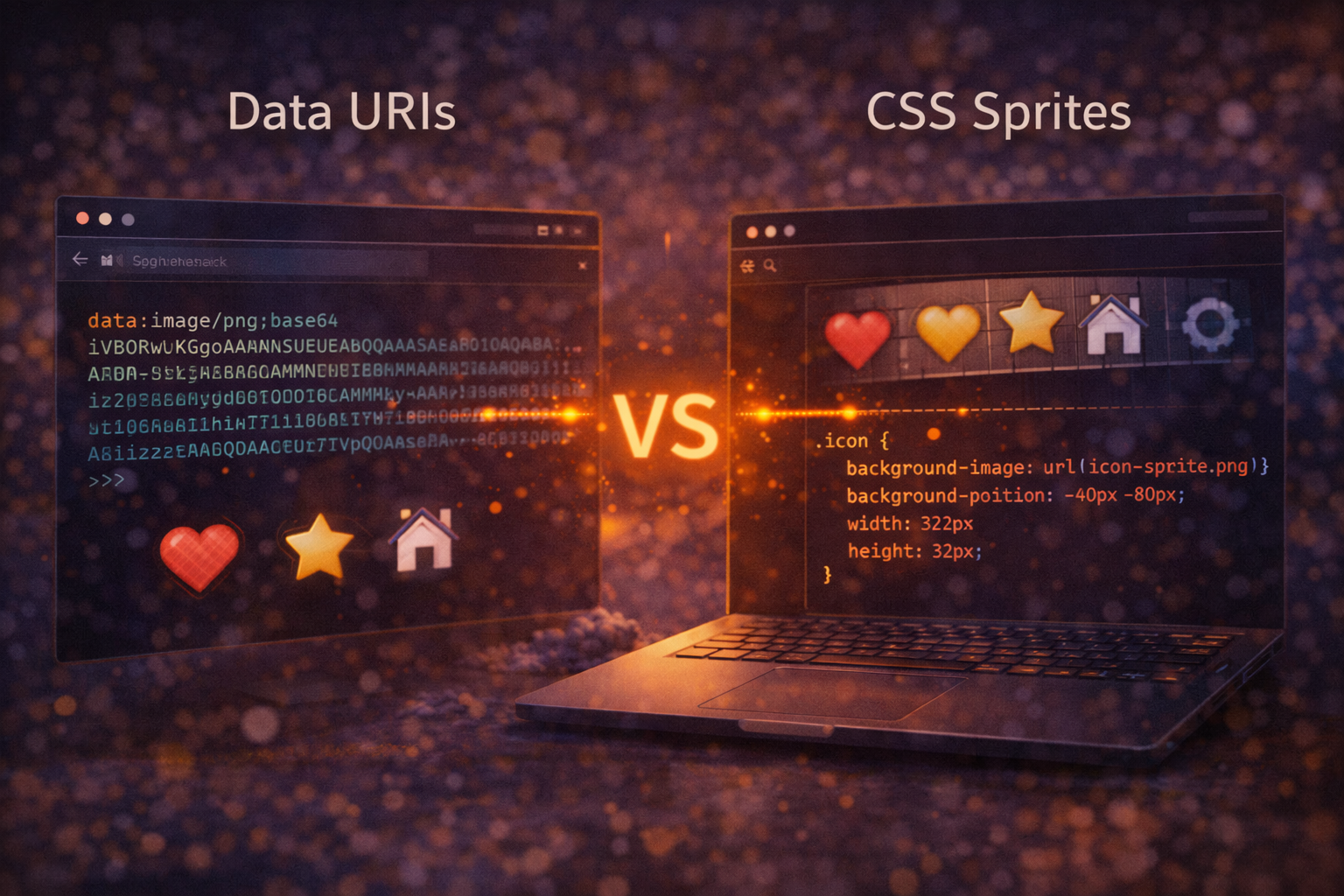 Data URIs VS CSS Sprites