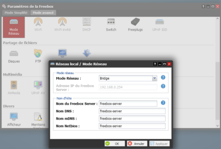 Freebox - Mode Réseau - Bridge