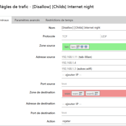 Pare-feu - Règles de trafic - Paramètres généraux