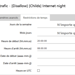 Pare-feu - Règles de trafic - Restrictions de temps