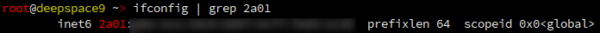 Récupération de mon IPv6 avec grep