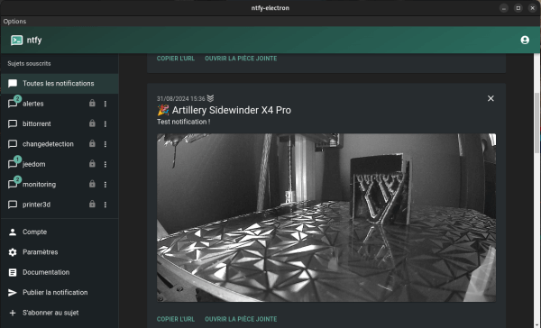 Un exemple de l'utilisation de ntfy.