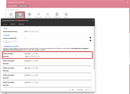 Configuration IPv6 - Délégation de préfixe