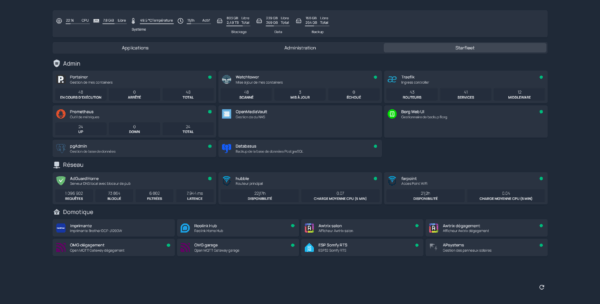 Onglet réseau local sous Homepage