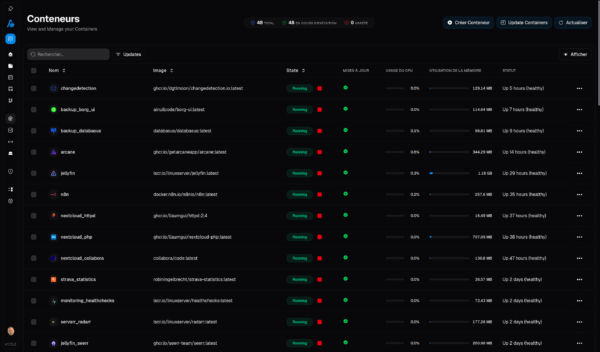 Arcane - Liste des containers
