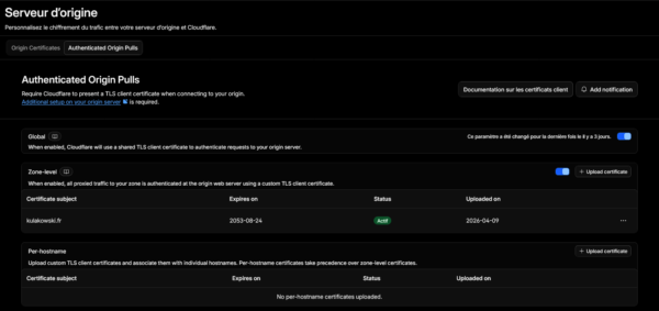 Cloudflare Authenticated Origin Pulls