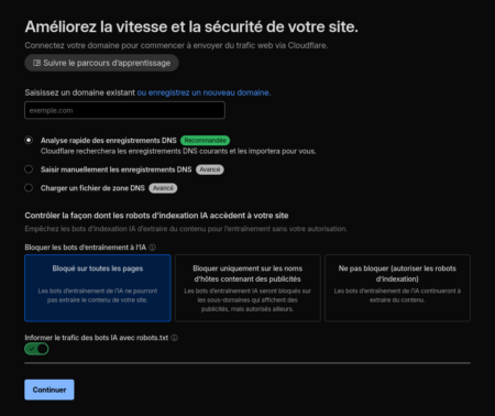 Cloudflare: Connecter un domaine
