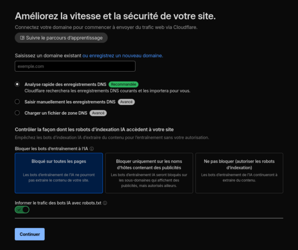 Cloudflare: Connecter un domaine