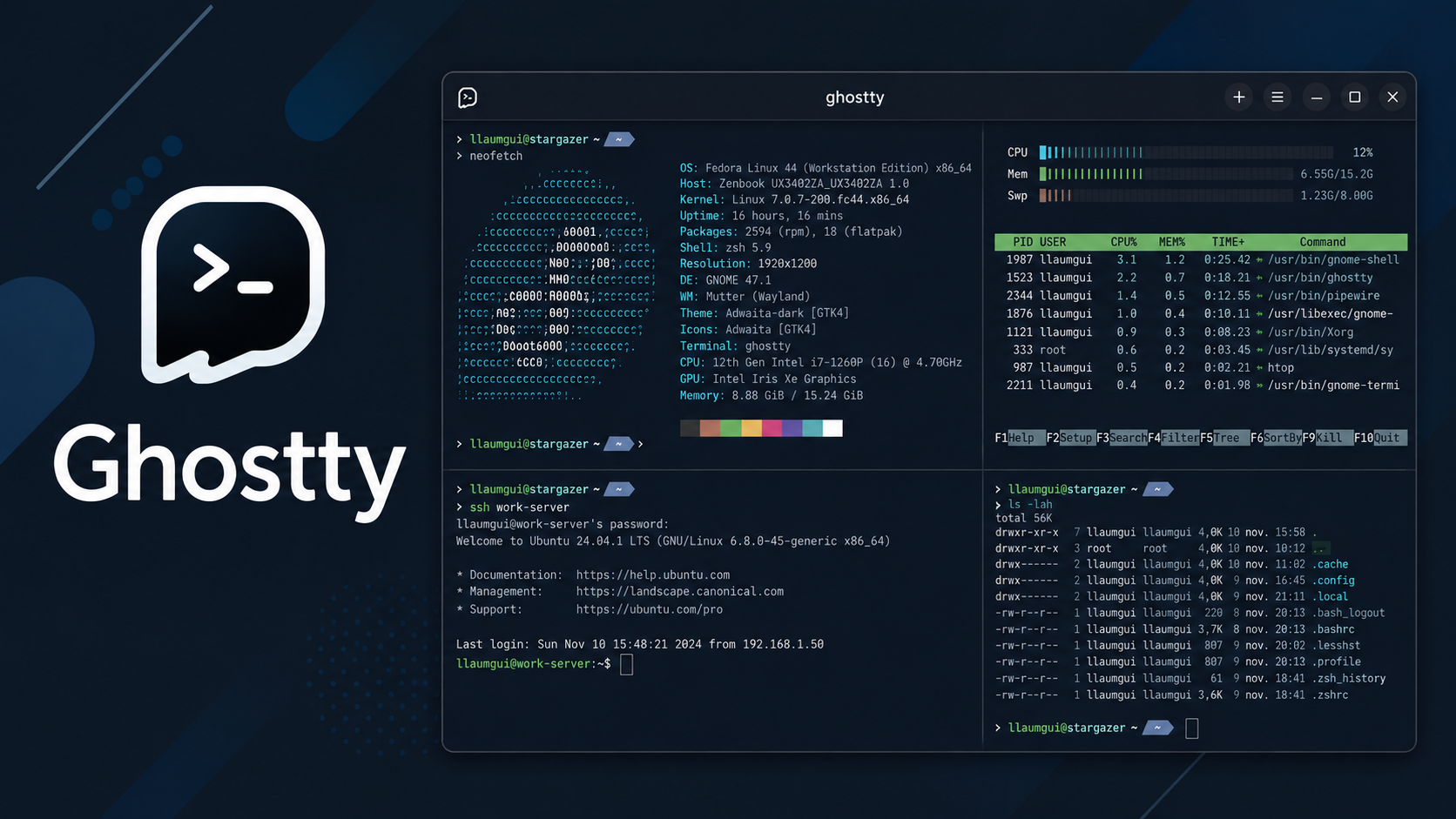 Ghostty : mon nouveau terminal sous Fedora 44