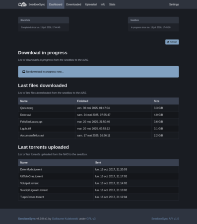SeedboxSync v4 : le dashboard