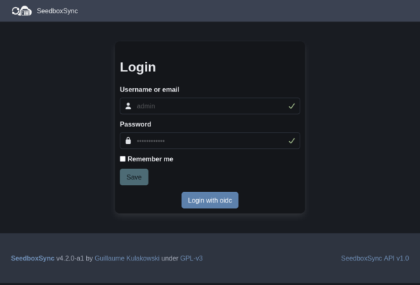 SeedboxSync 4.1 - Login