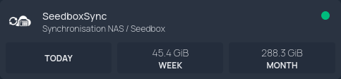 Le widget homepage de SeedboxSync